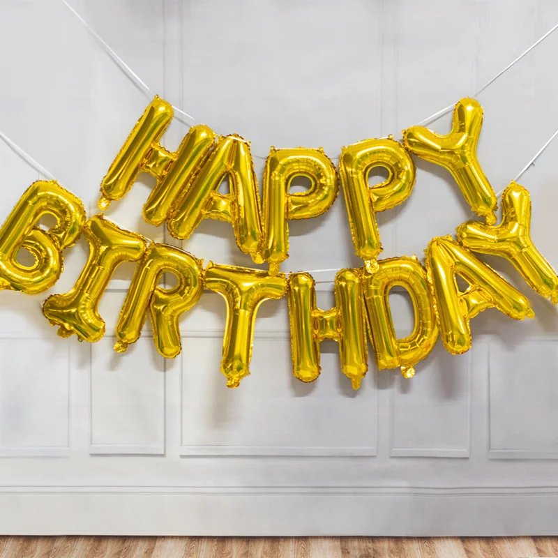 Happy Birthday Balloons 13PCS Party Decoration Gold Letter Foil Ballons Birthday Birthday Balloon Set For Boys Drop Shipping