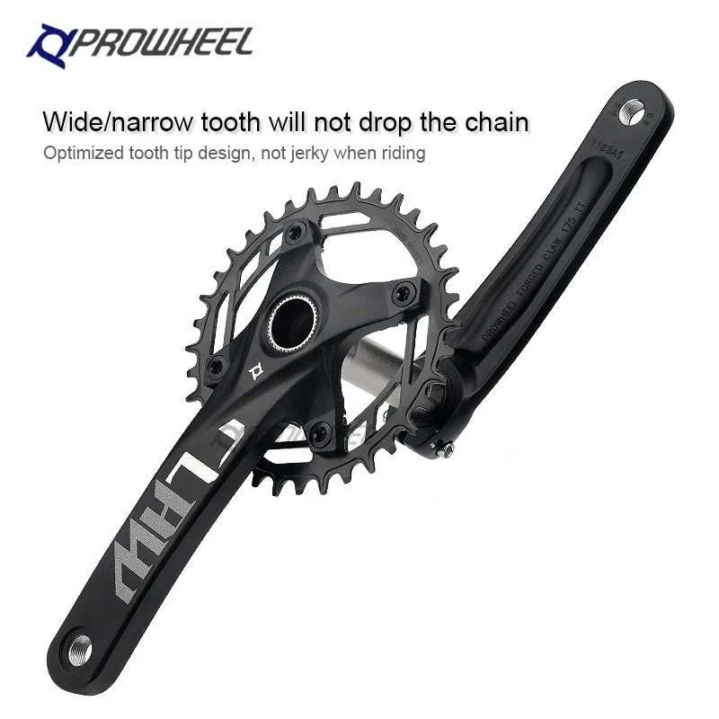 

Prowheel CLAW Bicycle Crank Chainwheel 104BCD MTB Bike Crankset Aluminum Alloy 170/175MM Crank Black 32/34/36/38/40T Plate