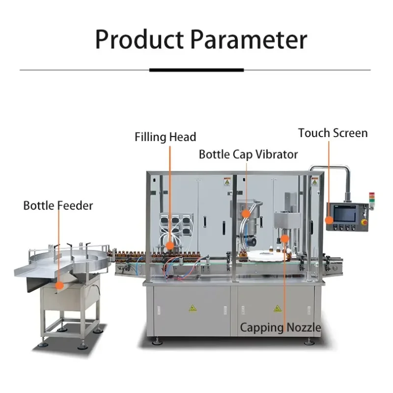 Automatic 90ml 120ml Bottle Syrup Liquid Filling Capping And Labeling Machine