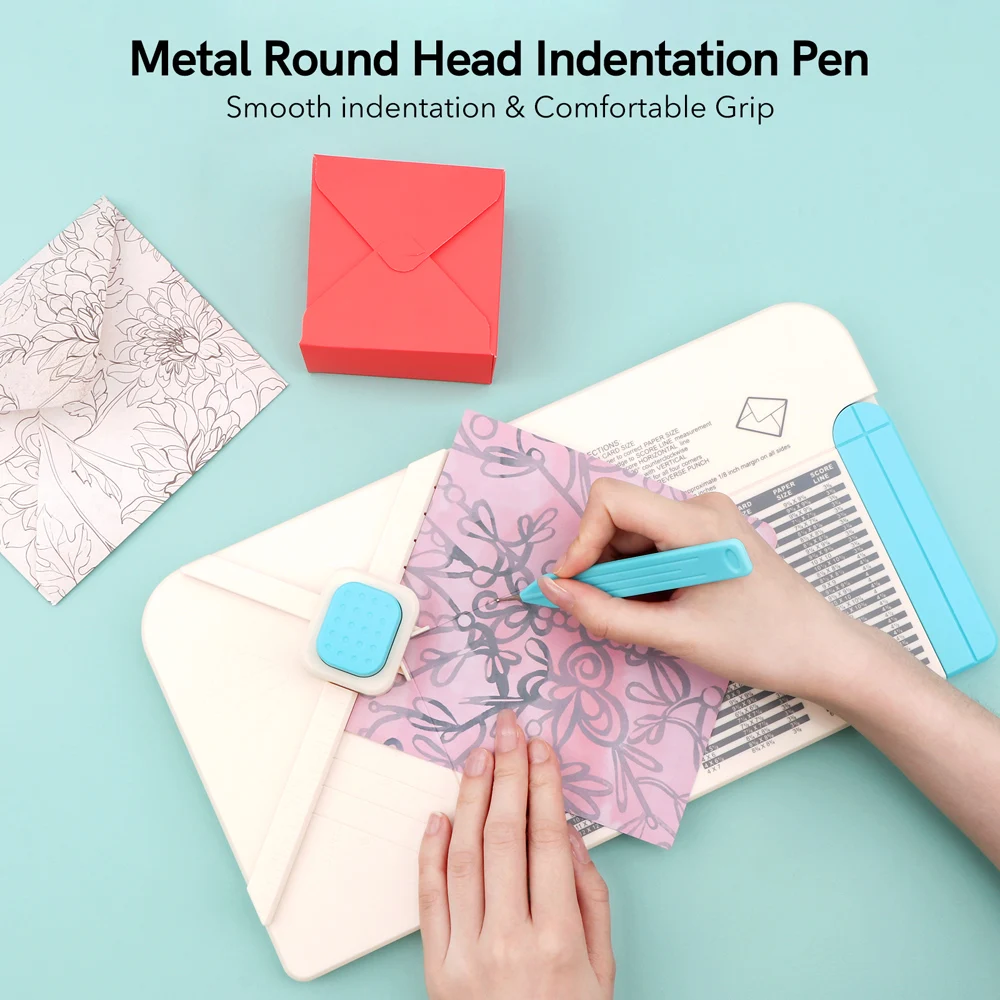 

3-in-1 Punch Board for Envelopes Gift Boxes Bows Making Multipurpose Scoring Board for Various sizes Birthday Holiday Gift Box