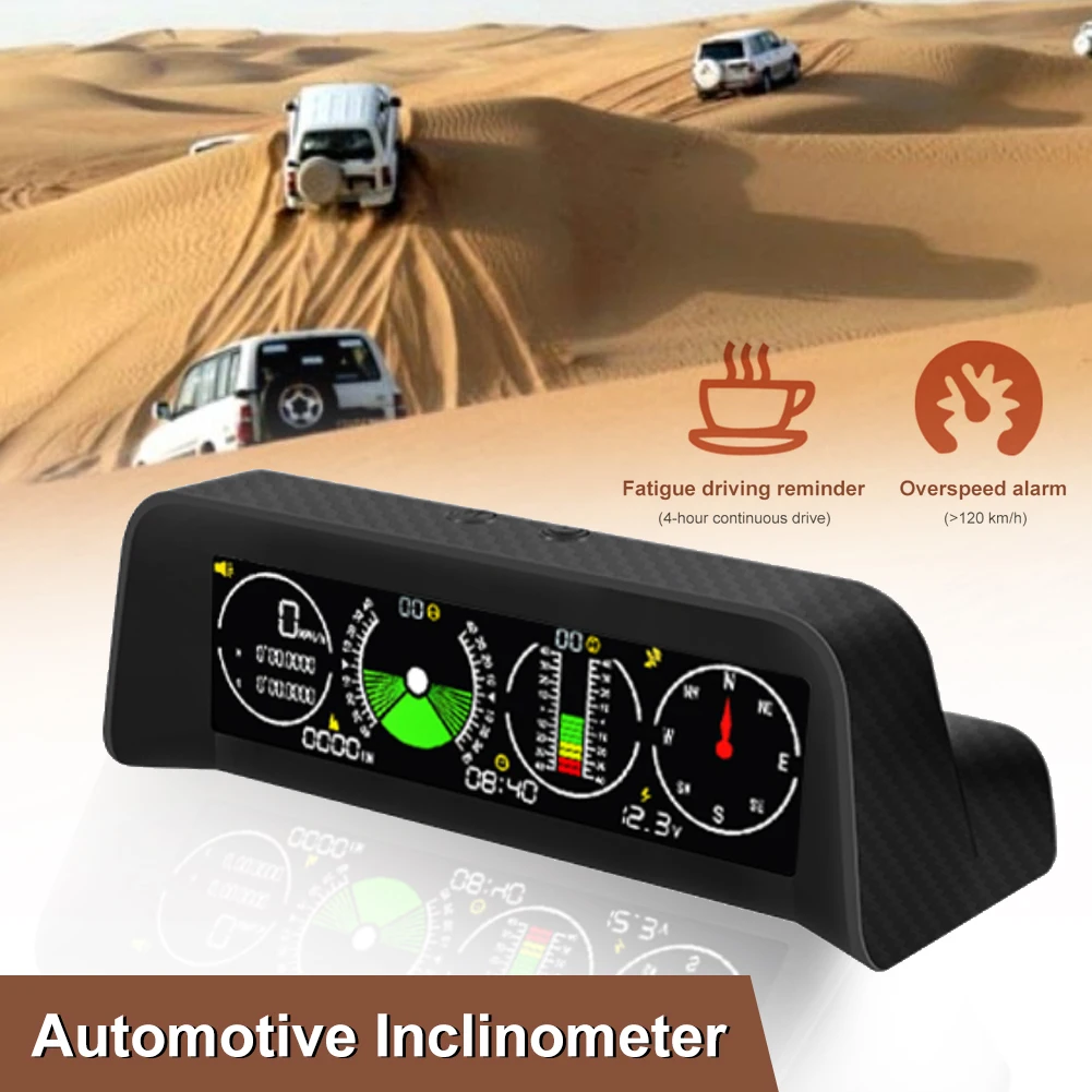 Universal Car HUD Inclinometer Head Up Display GPS Speedometer MPH Compass Digital Slope Angle Meter Altitude Gauge For Vehicles