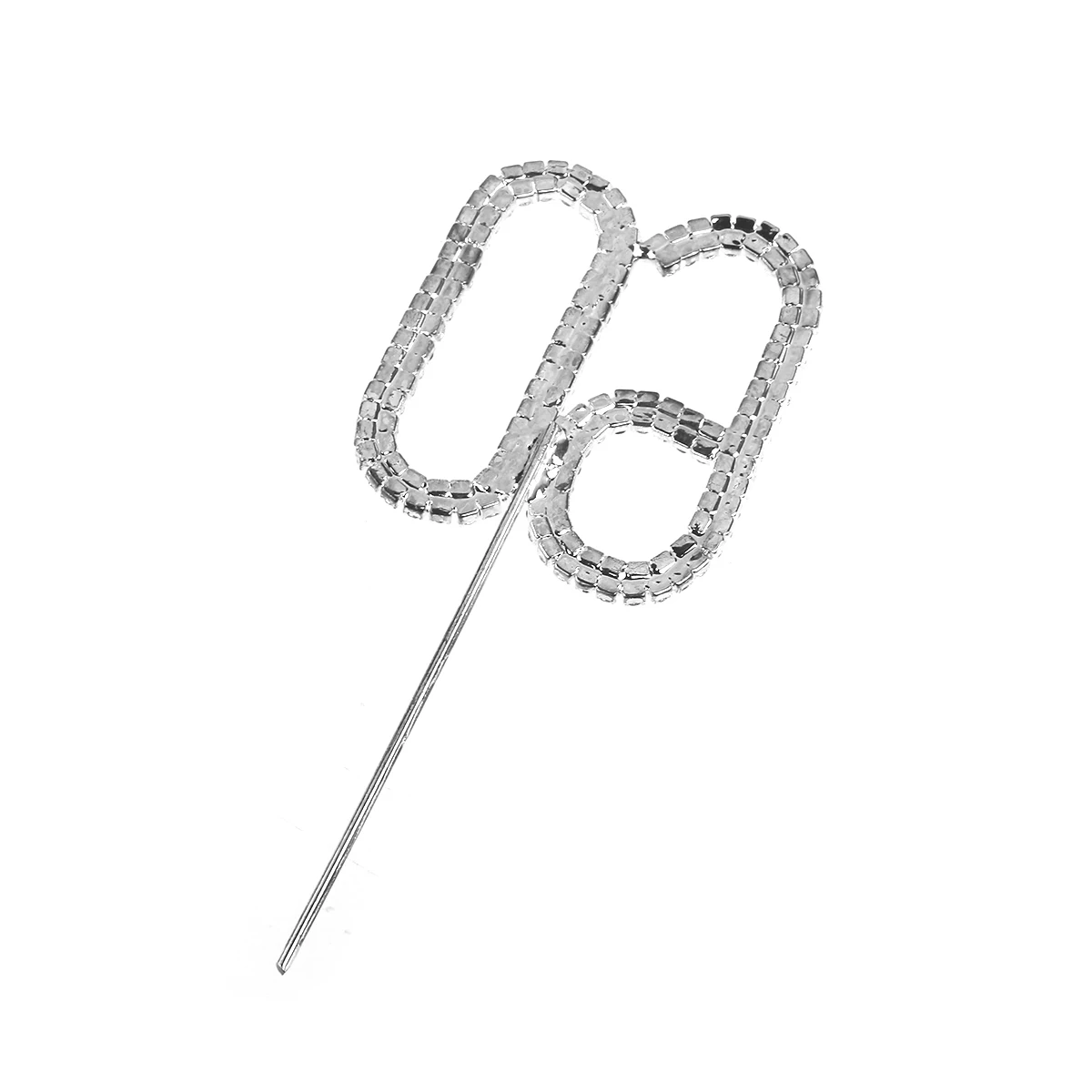 

Cake Topper Silver Alloy Rhinestone 12.4Cm Height 4.5X5Cm Pattern 60Th Birthday Anniversary Party Decor Cake Topper
