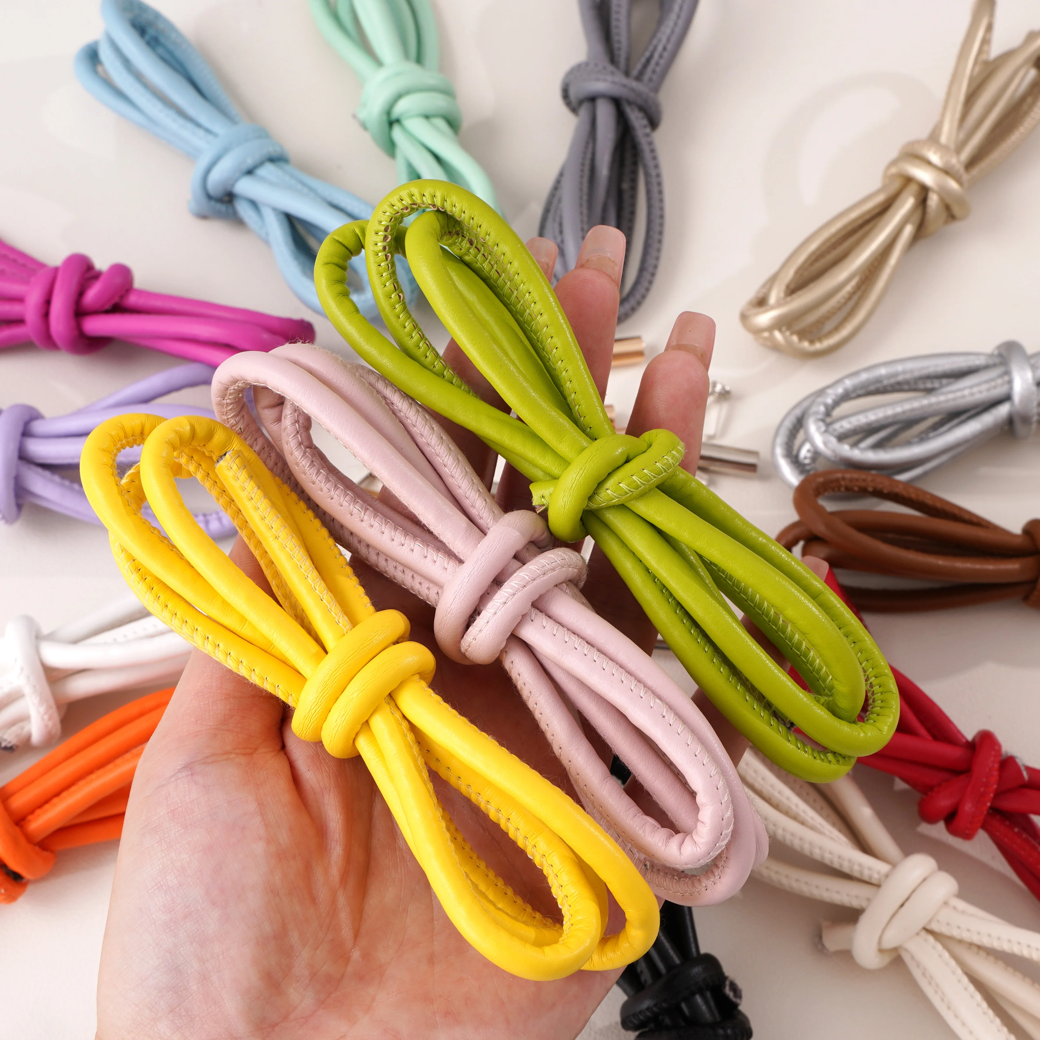 1 m/Beutel, 6 mm, buntes PU-Lederband für handgefertigte DIY-Handykette, Anhänger, Schlüsselanhänger, Taschengurt, Bastelzubehör, Materialien