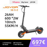 Joyor S8-S-Z Electric Scooter with Turn Signal 600W*2 Motor 48V 26Ah Battery 10-inch Tire 55km/h Max Speed Dual Hydraulic Brakes