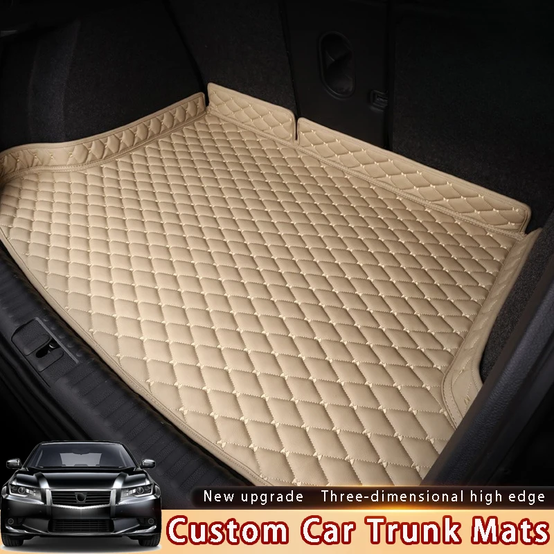 Custom 3D High Edge Leather Car Trunk Mat For Mitsubishi All Models Asx Outlander Lancer 10 Pajero Sport Car Accessories Carpet