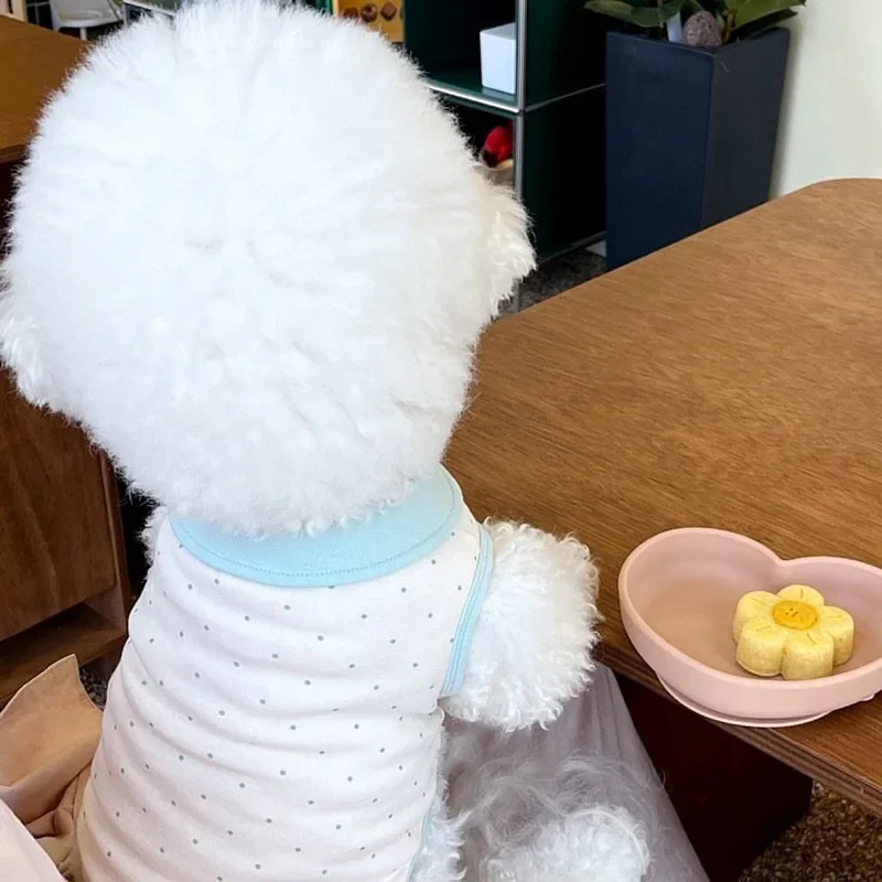 

Summer Pet Cute Cotton Puppy Vest Polka Dot Lace Vest Cute Pet Clothing Cat Dog Dog Clothing Teddy Bear Yorkshire Dog Vest
