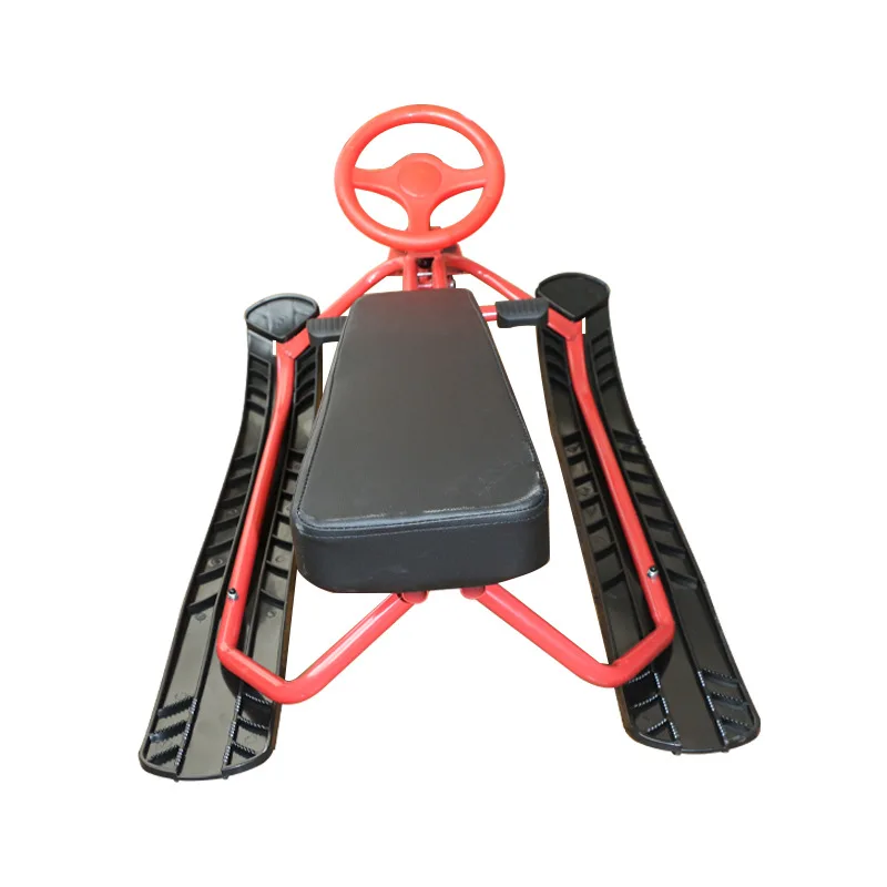 Winter Ski Sled for Kids and Teens with Sensitive Steering Wheel, Twin Brakes and Pull Rope