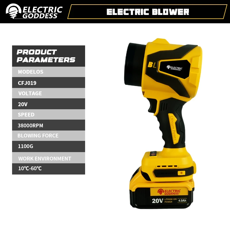 Peniup Turbo Listrik Tanpa Sikat 380000RPM Kipas Jet Peniup Daun Genggam Peniup Debu Untuk Pin Baterai Dewalt 20V