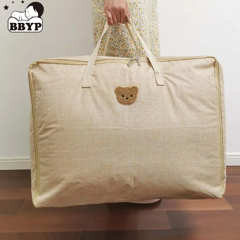 

Mummy Bag Oversize Cotton Linen Quilt Storage Large-Capacity Bag Moisture-Proof Outing Hiking Packing Bags Kindergarten