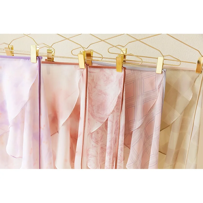 Dancelab キキ ロング バレエ プリント スカート ベルト付き ウエストゴム レディース スポーツウェア フィットネス ヨガ ポリエステル バレエ ダンス ドレス