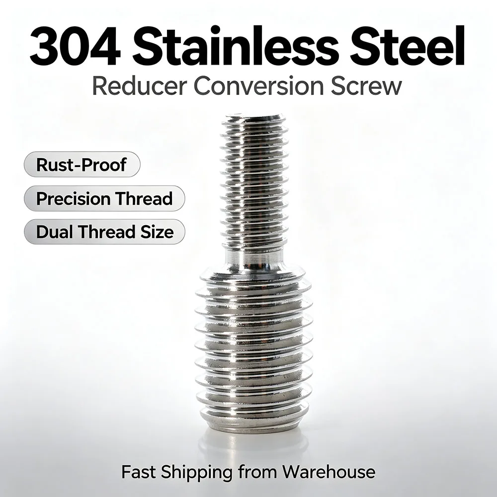 M3 M4 M5 M6 M8 M10 M12 M14 M16 Thread Adapter Male to Male Bolts 304 Stainless Steel Conversion Double-end Transfer Screws.