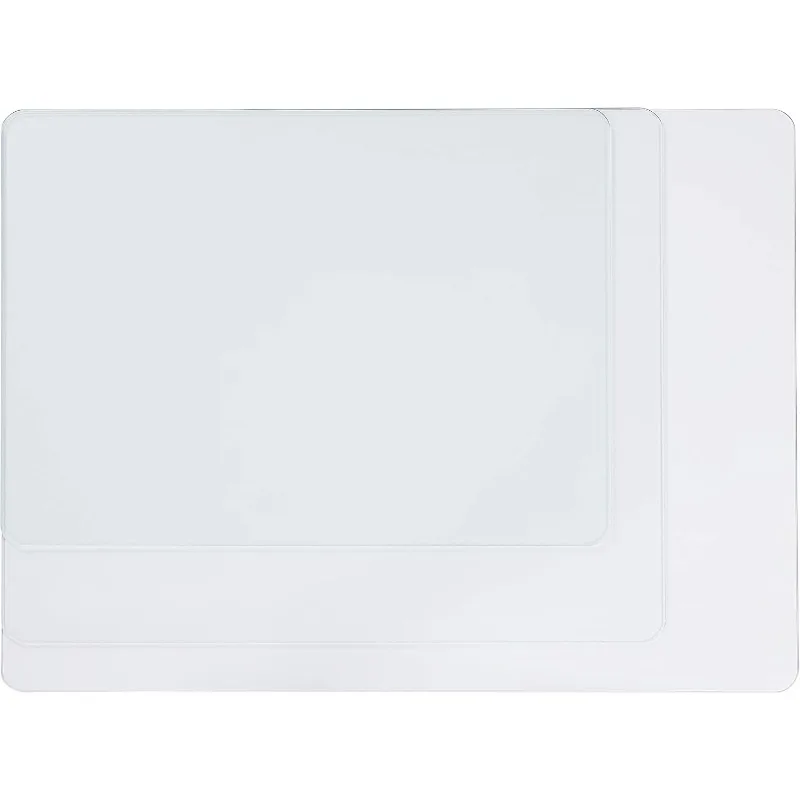 Tempered Glass Chairmat, 44" Width X 50" Depth X 0.25" Thickness, Clear, 1 Each