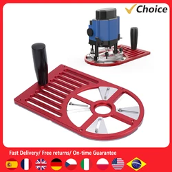 Trimming Machine Base Plate Aluminum Alloy Adjustable Workbench Base for 65 to 132mm Diameter Trimmer Router Bottom Plate