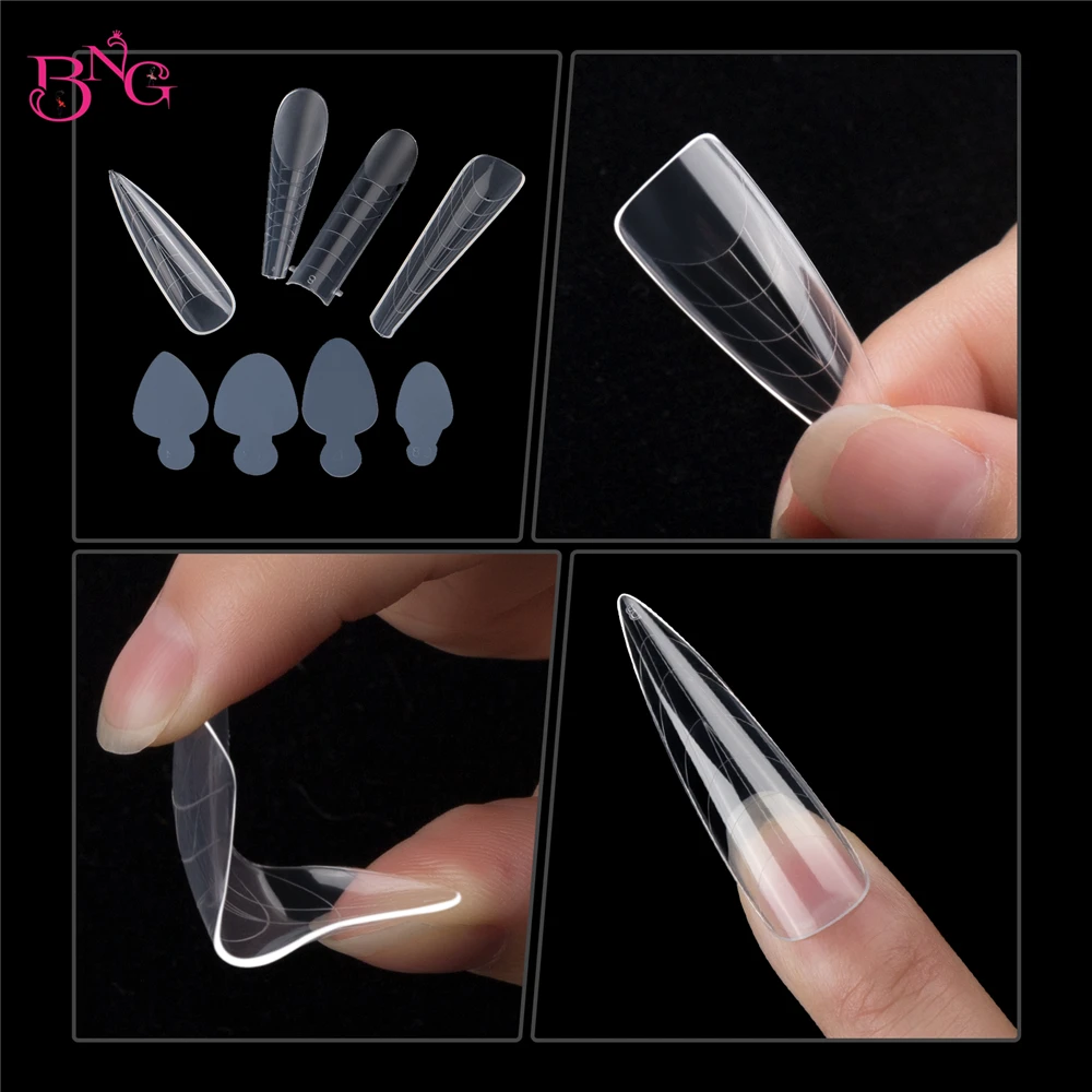 Duet System Dual Form Set Leicht für French Maniküre Quadrat Mandel Wiederverwendung Silikon Nagelaufkleber für Top Mold French Nail Art Tool