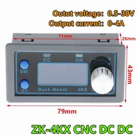 ZK-4KX CNC DC DC Buck Boost Converter CC CV 0.5-30V 4A Power Module Adjustable Regulated power supply For Solar Battery Charging