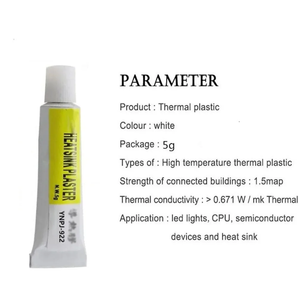 Disipador de calor conductor térmico 922, yeso, Grasa de silicona, adhesivo, pasta de refrigeración, pegamento compuesto para disipador de calor pegajoso