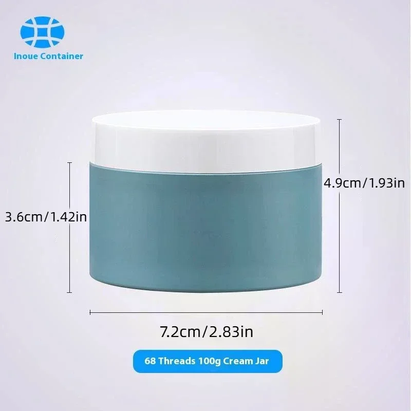 1 قطعة 100 جرام الأزرق حقن صب جرة بلاستيكية كريم وجه سميكة البلاستيك حاوية مستحضرات التجميل إعادة الملء زجاجة علب مصل