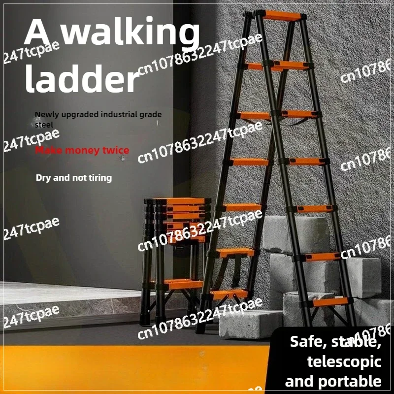 

Новая прогулочная утолщенная лестница в елочку, телескопическая складная инженерная домашняя многофункциональная портативная лестница, подъемник, инструмент для лестницы