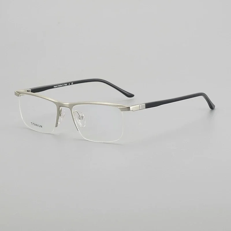 Belight Optical 360도 회전 디자인 비즈니스 순수 티타늄 하프 무테 프레임 남성 처방 안경 안경 SH2049