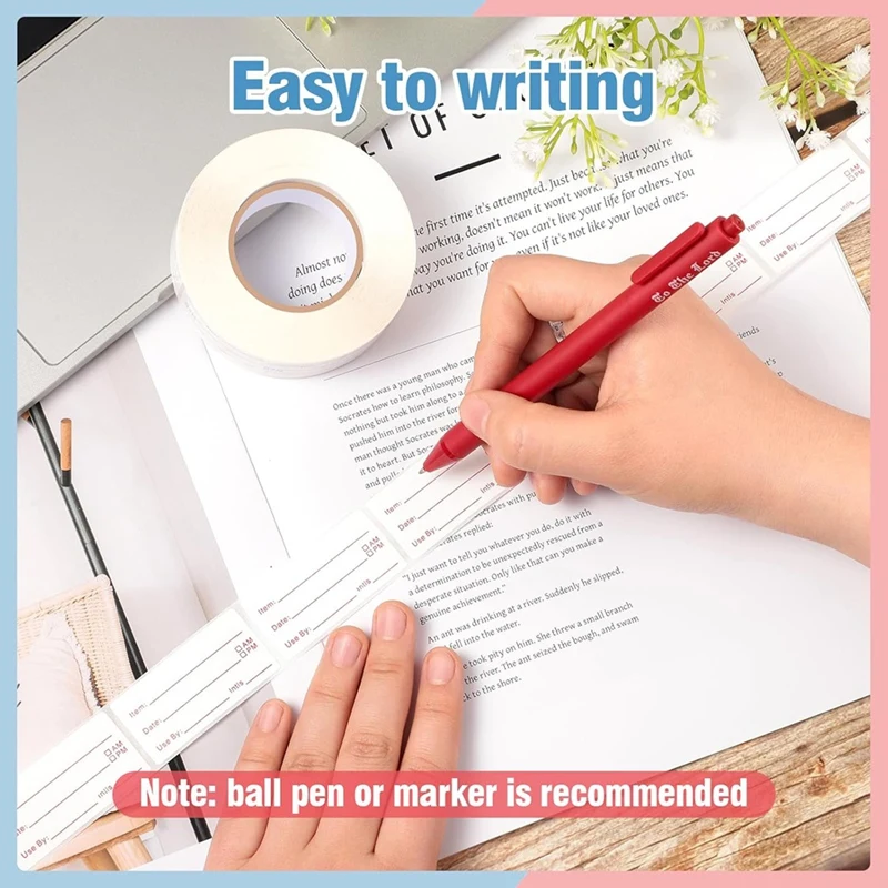 4 рулона, 2000 шт., съемные этикетки для морозильной камеры, 1 х 2 дюйма, наклейки с датой еды, этикетки с датами еды на холодильник, этикетки для еды