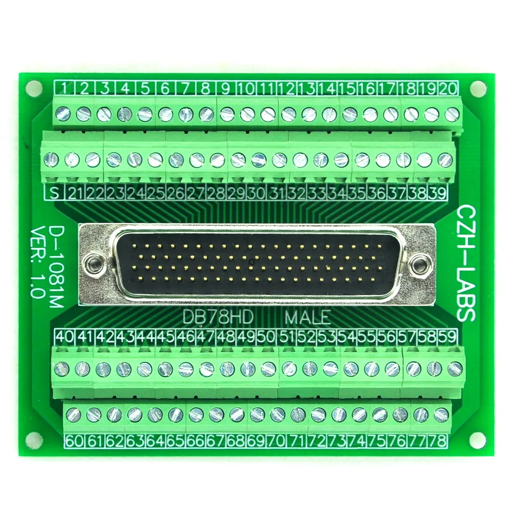 

CZH-LABS D-SUB DB78HD Male Header Breakout Board, DSUB.