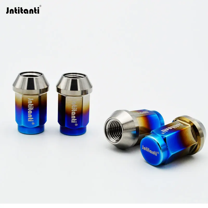 Jntitanti Round Closed End Cone Seat Gr.5 Titanium Lug Nut M12x1.5 for Toyota Honda Buick Ford Chevrolet Mazda Mitsubishi Kia