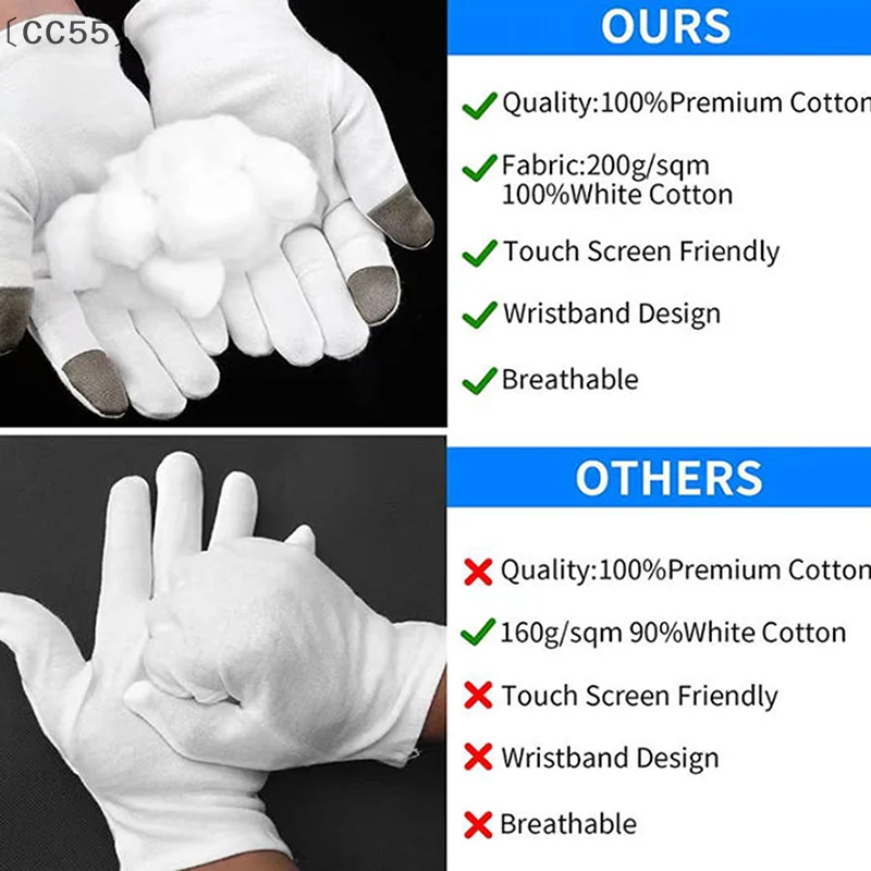 tipoCC55 pratiqueCC55 fonteМягкие хлопковые увлажняющие перчатки для сухих потрескавшихся рук перед сном Спа-лосьон с фиксацией отшелушивающего лосьона