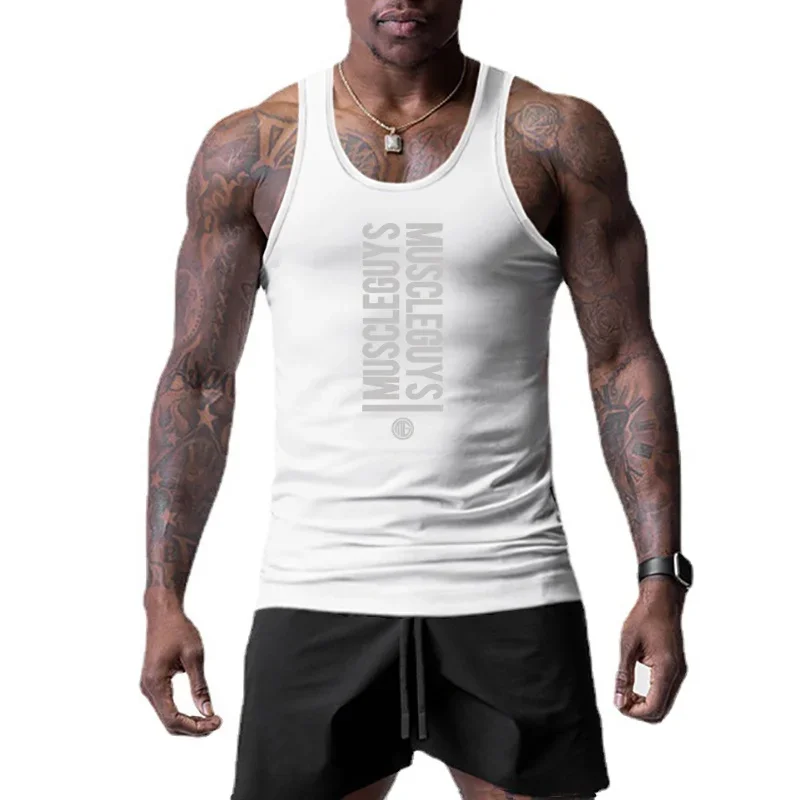 

Sports Mens Slim Gym Muscle Tank Top Clothing 2023 Quick Dry Mesh Work Vest Cool Korean Trainning Sleeveless Singlets