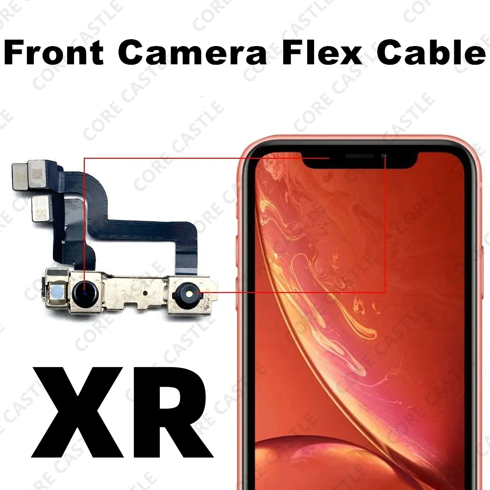 

Front Camera Flex Cable For iPhone XR Facing Small Cam Main Lens With Proximity Light Touch Sensor video call Microphone parts