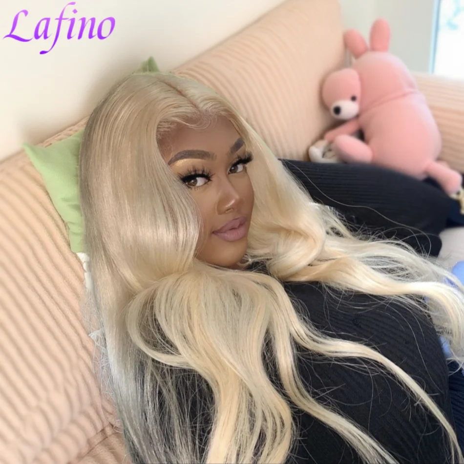 Peruka typu lace frontal HD, blond 613, gęstość 200, transparentna, 13x6, body wave, brazylijskie włosy ludzkie, wstępnie wyskubana, 100% farbowana, naturalny wygląd.