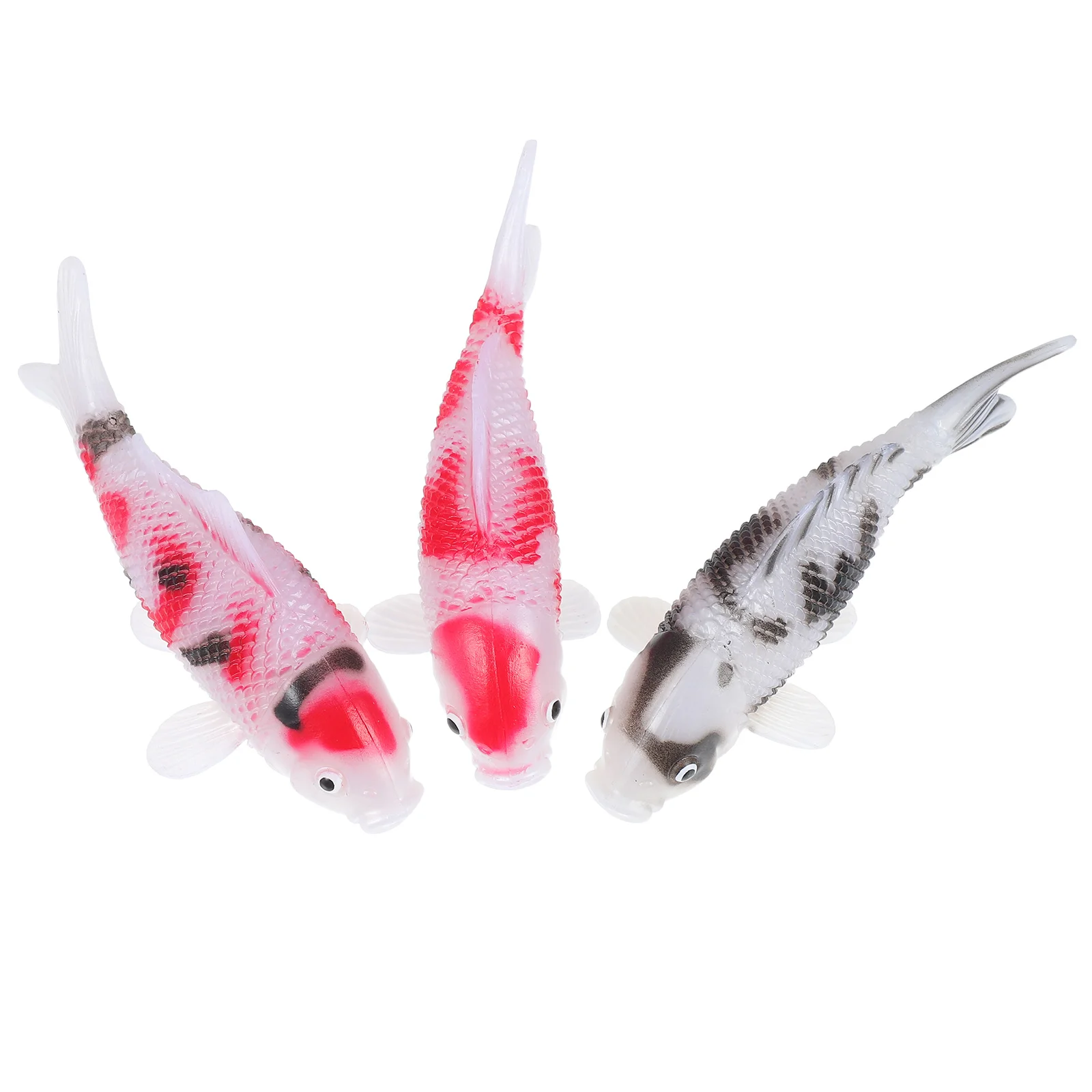 

3 Pcs Mini Koi Fish Ornaments Tiny Figures Fake Artificial Miniature Scenery Imitation Pvc for