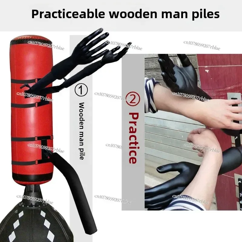 Wing Chun Crazy Hand Trainer, Multifunctional Hand Wooden Pile, Spring