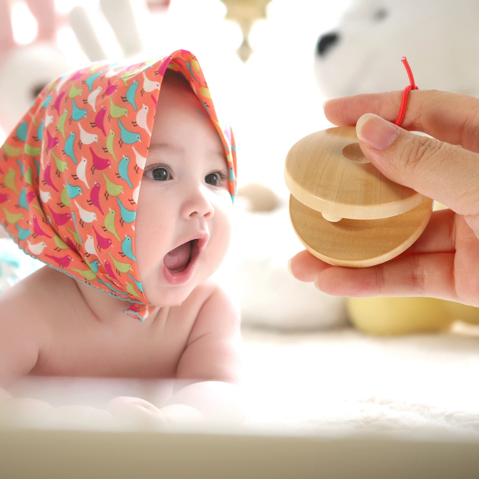 8pcs Wooden Castanets Kids Musical Instruments Baby Preschool Percussion Toys Handheld Creative Educational Play Tool