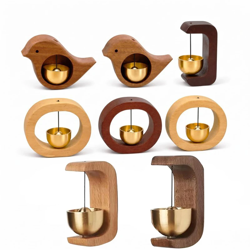 1Pc Dopamine Creative Magnetic Doorbell Reminder Wooden Wind Chimes Shopkeepers Bell for Door Home Refrigerator DIY Decorations