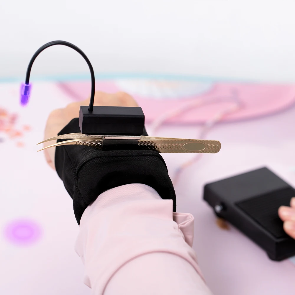 Pinky Leem-Lámpara de pestañas profesional para salón de belleza, lámpara de extensión de pestañas UV, pegamento de extensión de pestañas Uv, luz en pinzas