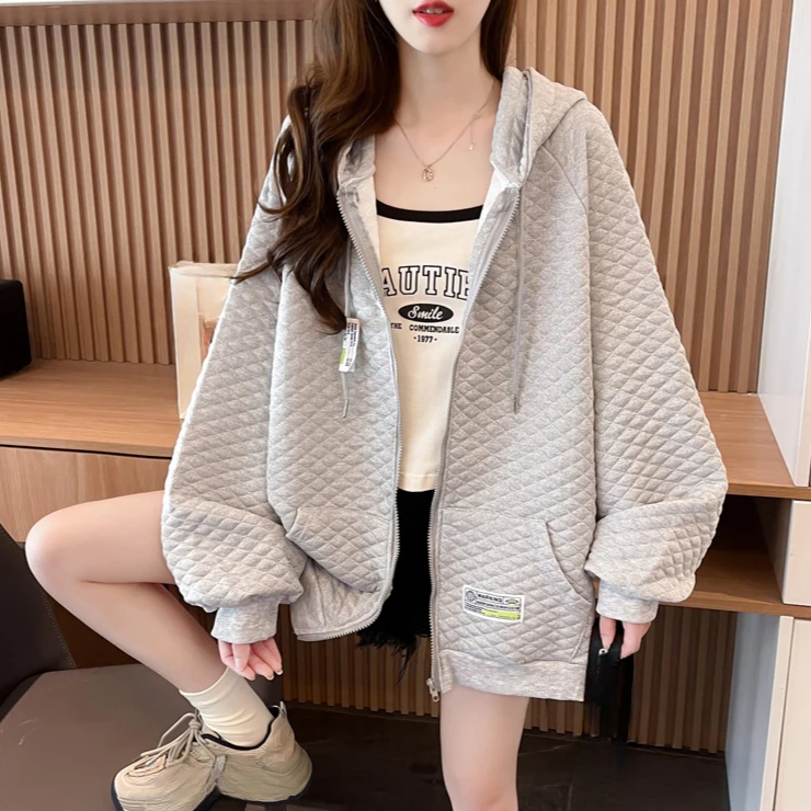 

autumn winter Women's sweatshirt Long Sleeve Running Coat hoodies oversized Tops zipper y2k solid Sports Jacket Women streetwear