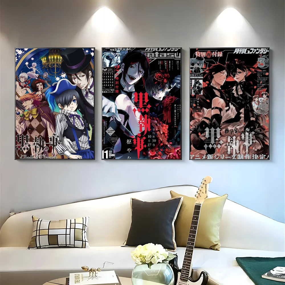 1 قطعة أنيمي الأسود بتلر المشارك ورقة طباعة غرفة المعيشة المنزلي غرفة نوم مدخل بار مطعم مقهى الفن اللوحة الديكور