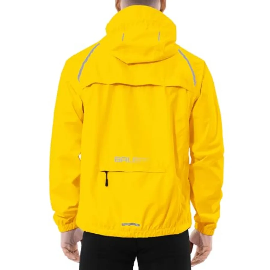 

Men's Rain Jacket Waterproof Windbreaker Raincoat Running Cycling Hiking Gear Hood Lightweight Reflective Packable