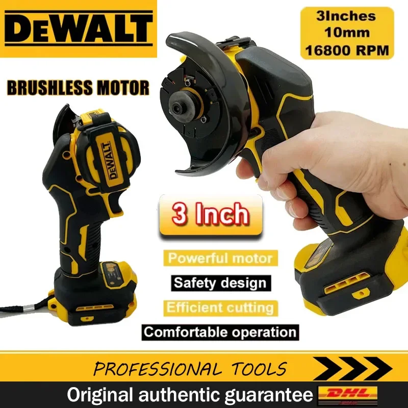 

Беспроводная угловая шлифовальная машина DEWALT, 3-дюймовая мини-шлифовальная машина для полировки, электрический режущий инструмент для аккумулятора 20 В