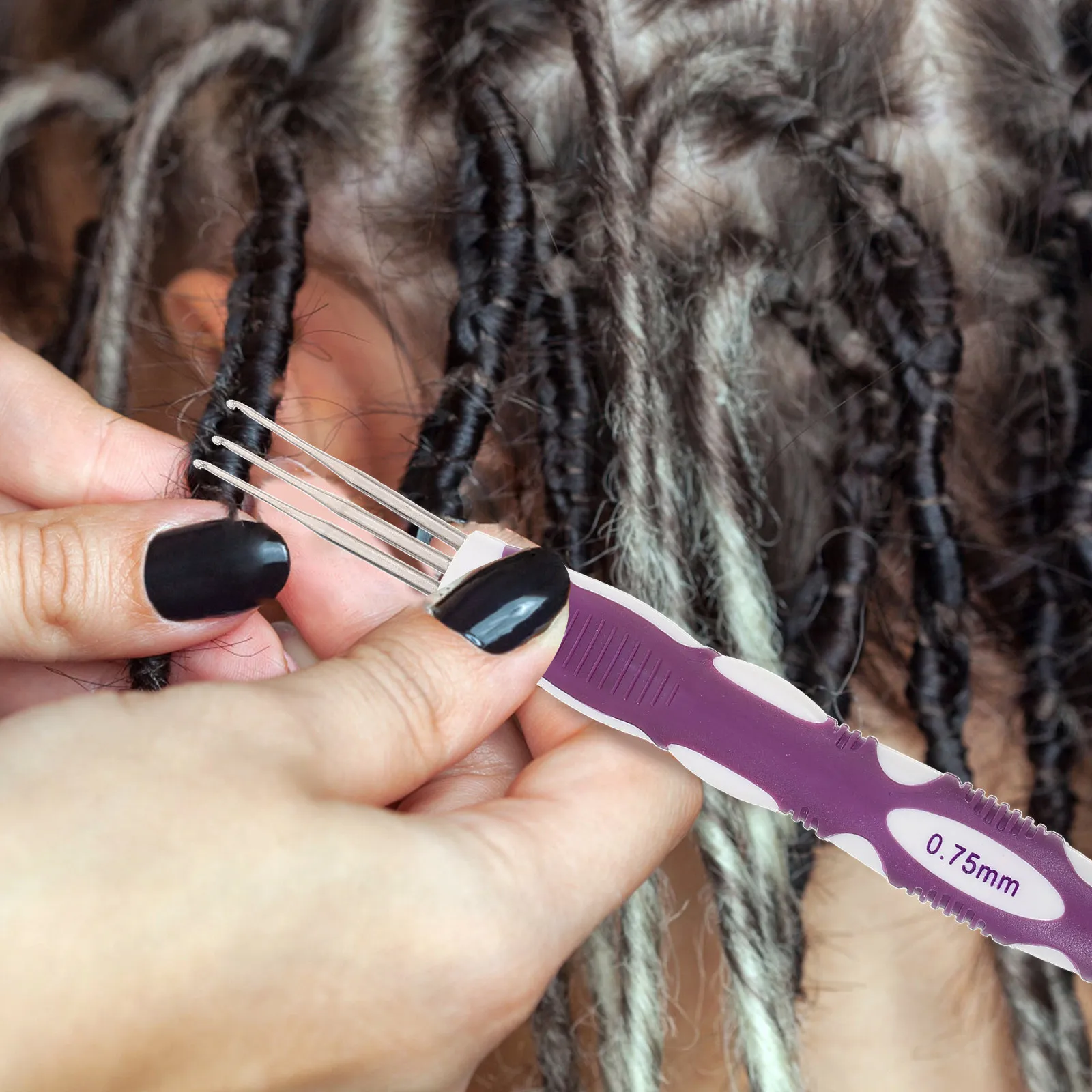 

3Pcs Dreadlock Crochet Needle Set Head Hair Styling Tool for Interlocking Braiding Loc Maintenance