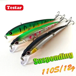 Testar Fishing Lure Two Jointed Minnow 110mm 12g Long Casting Suspending Minnow Bait Artificial Laser Jerkbait for Pike Bass