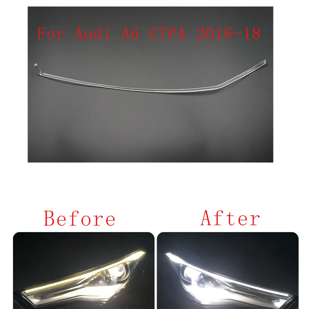 For Audi A6 C7PA 2016-18 Xenon Headlight Car DRL Daytime Running Light Guide Plate Bar