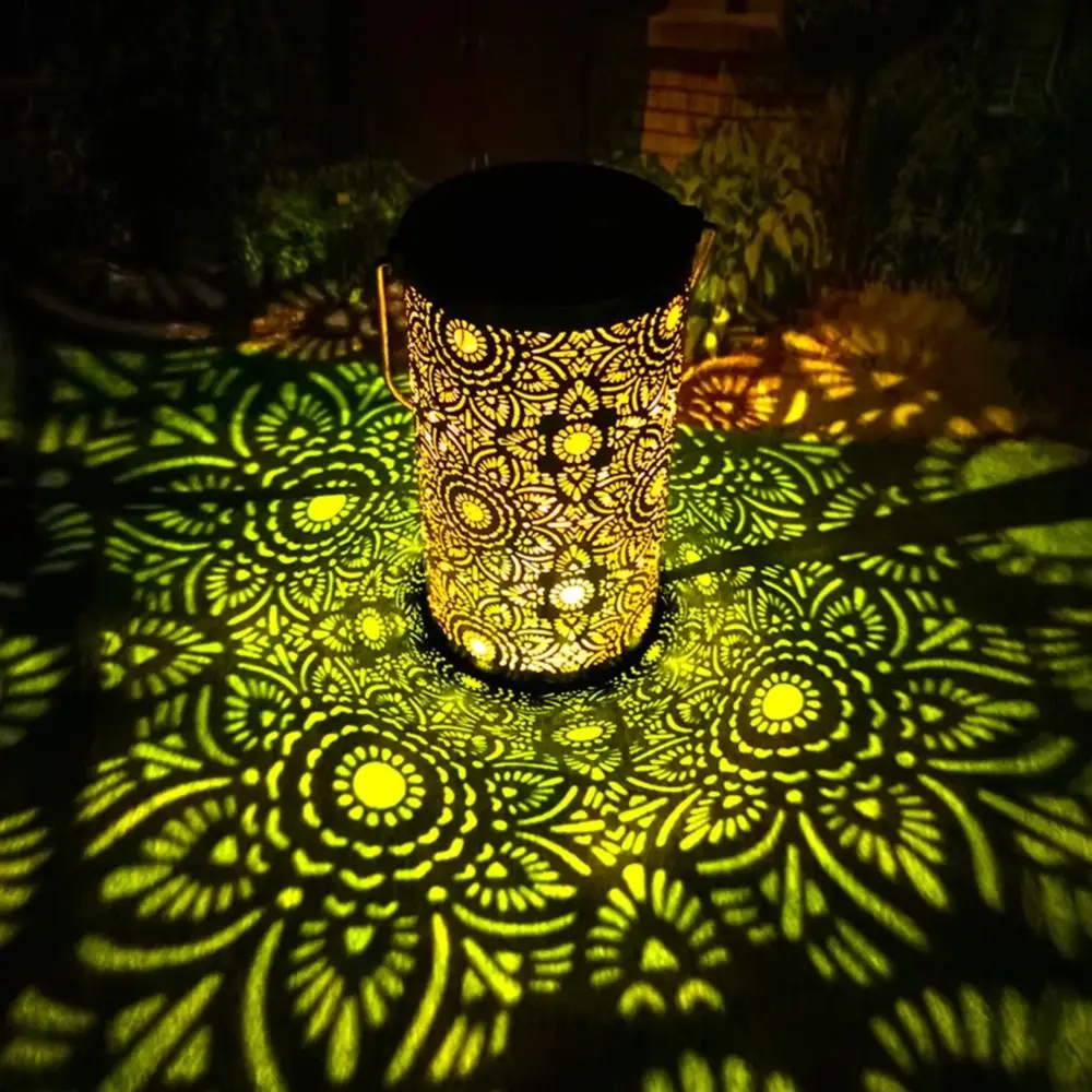 Butterfly/Flower Hanging Solar Lanterns Solar Powered Portable Solar Wind Chime Lamp Waterproof Hollow Out