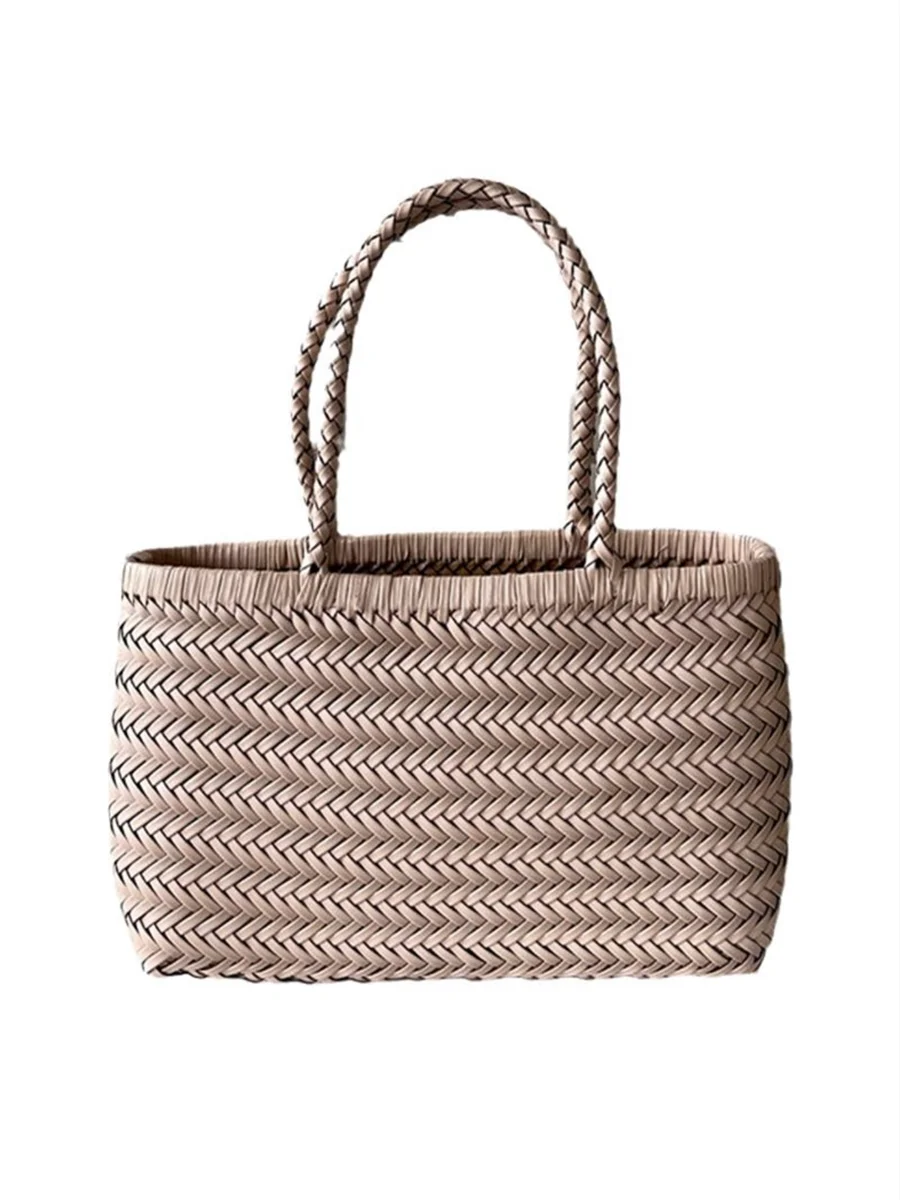 

Leather Woven Bag Handmade Single oulder Crossbody Tourist Bag Cute Holiday Travel New Model Women's Faion Accory