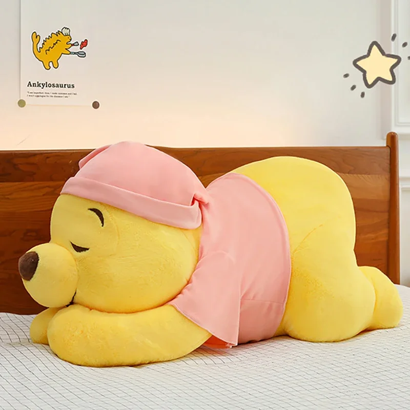 Disney Plüschtiere Winnie The Pooh Sleeping Kawaii Anime Plüschpuppe 35-85 cm Pooh Bär Gefülltes Kissen Geburtstagsgeschenk für Kinder