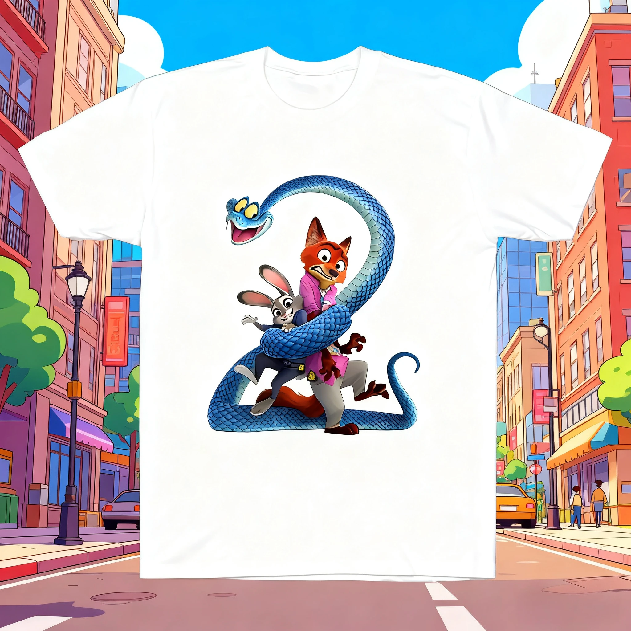 

Футболка с животными Zootopia 2, Ник Уайлд и Джуди Хоппс, семейный отдых, мужская и женская удобная футболка из чистого хлопка