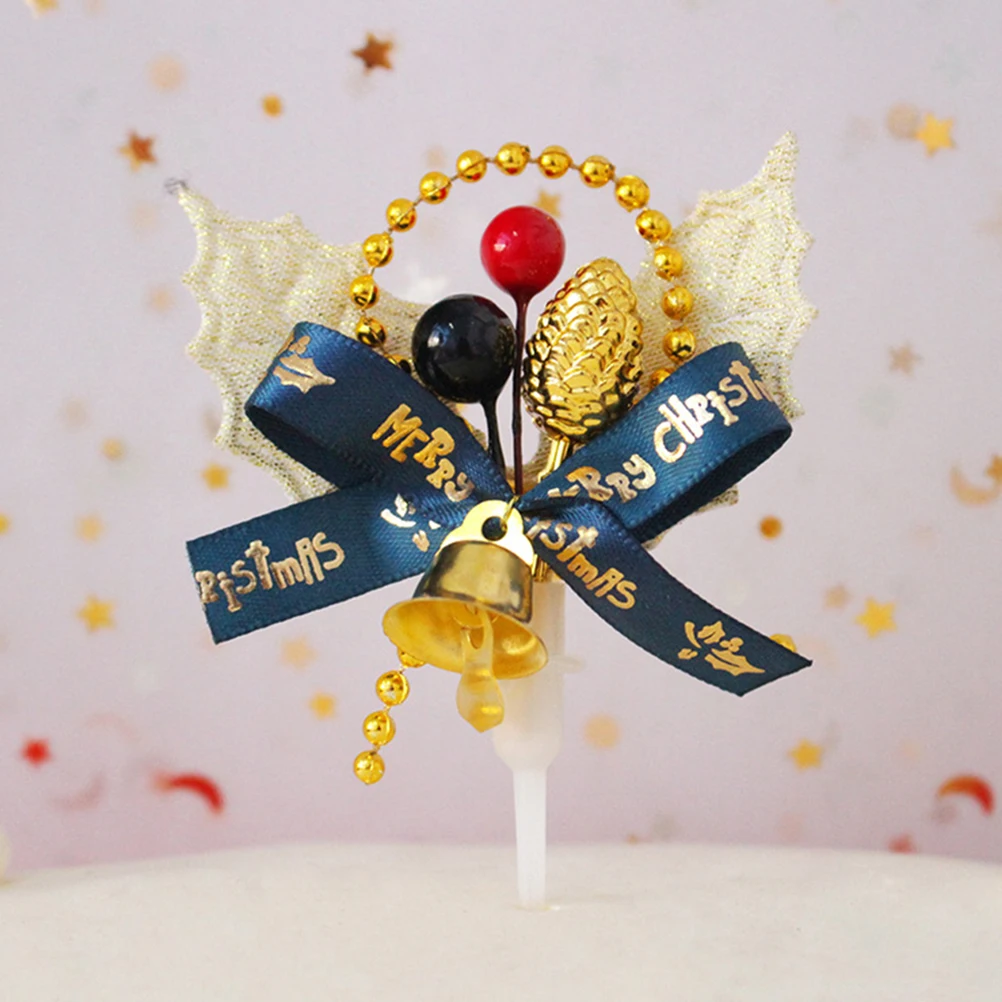 

10pcs Christmas Tree Wreath Cake Picks Holly Berry Toppers 3D Xmas Decor for Cupcake Party Wedding Theme Fruit nament