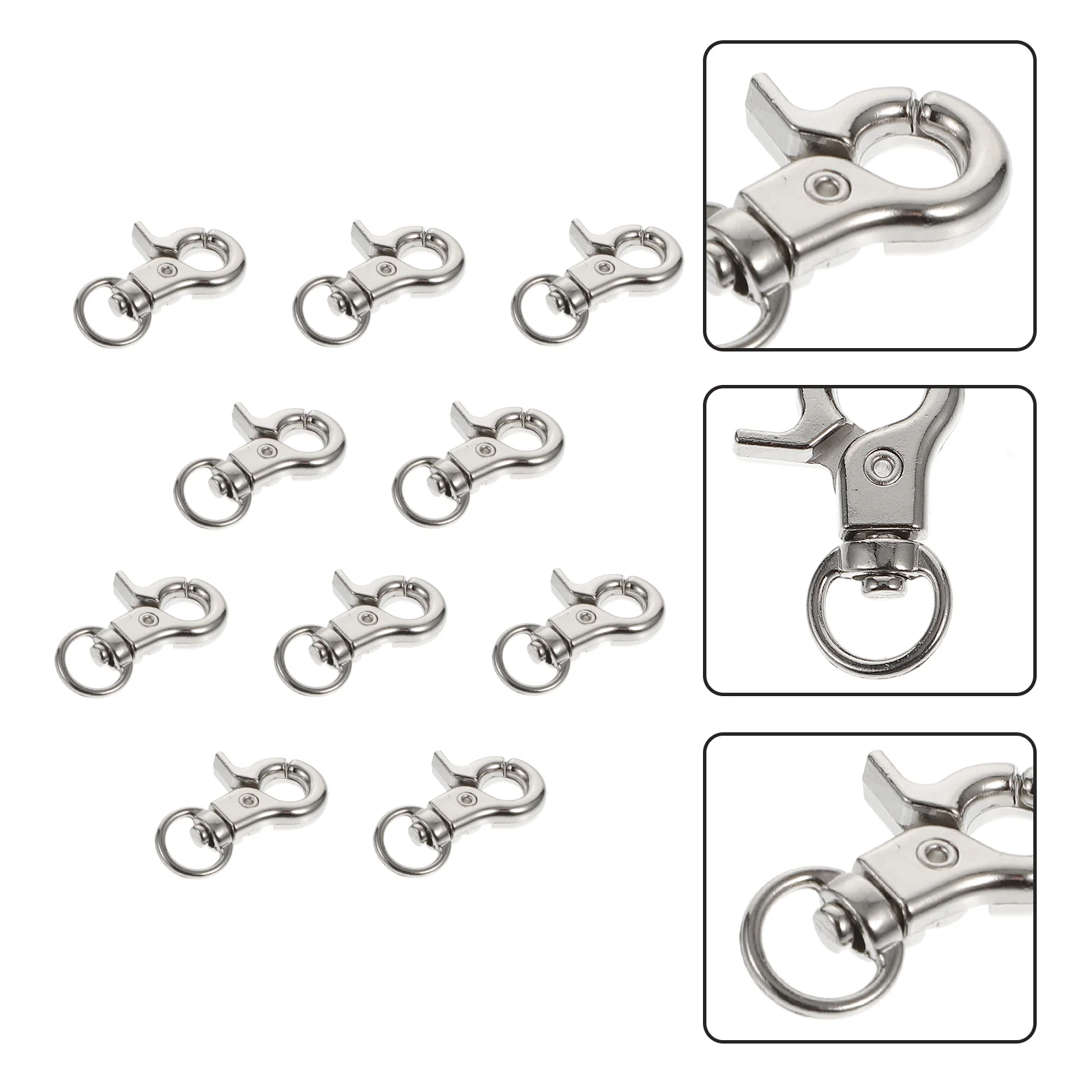 10 Pcs Bird Cages for Parrots Birdcage Lock Swivel Clips Pet Silver Stainless Steel