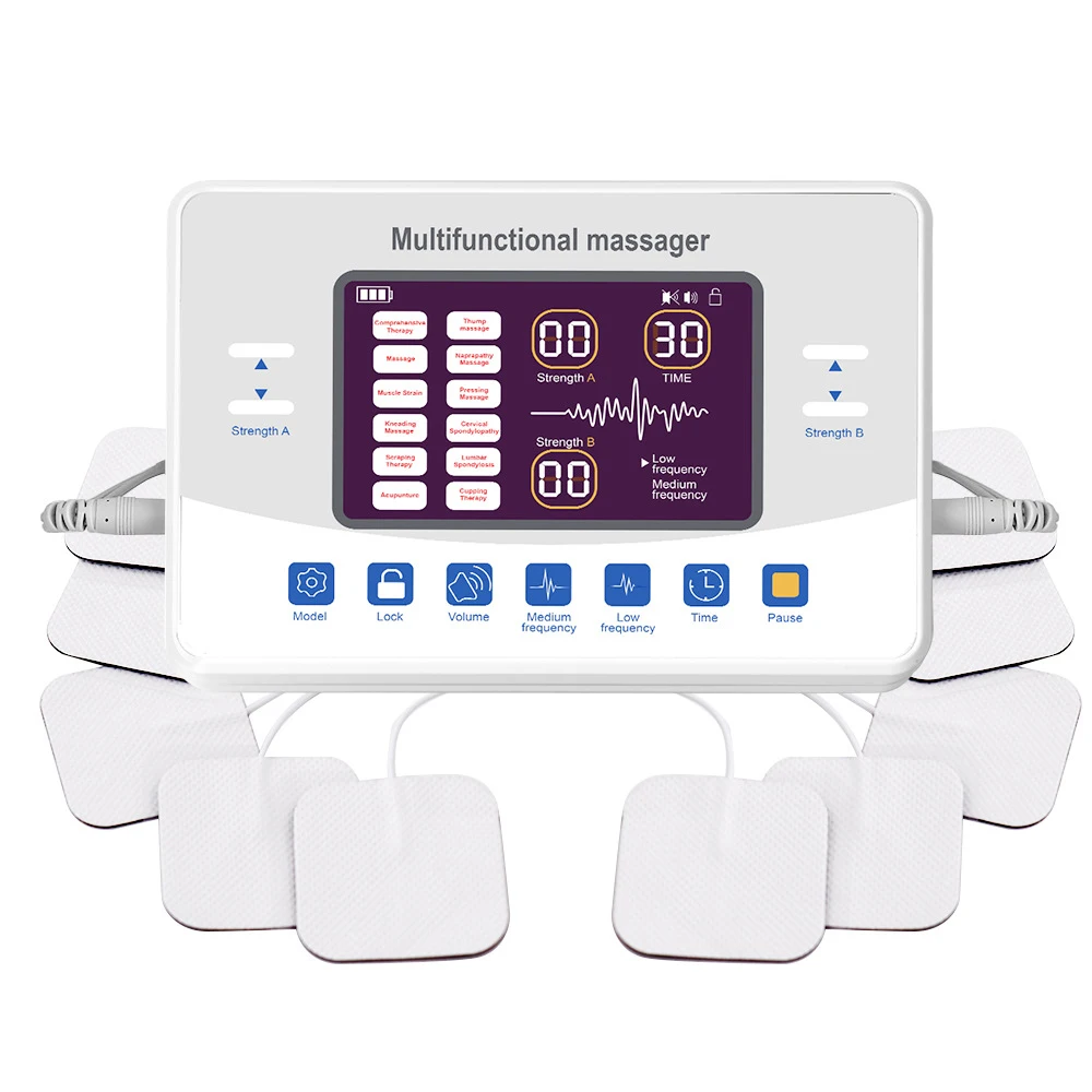 

Low Frequency Pulse Massage Therapy Instrument Household Micro Current Pulse Massager Dual Output Meridian Physiotherapy Device