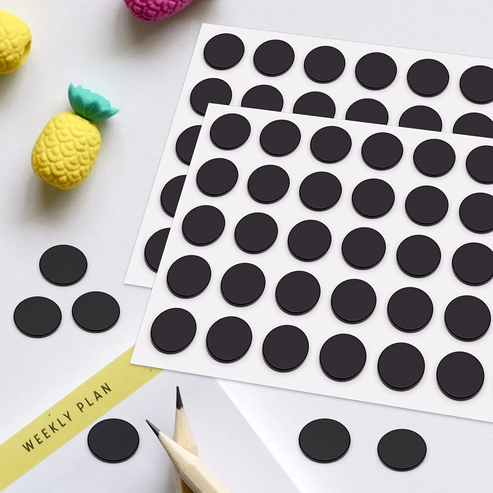 20mm x 2mm Self Adhesive Round Magnetic Dots, Flexible Pre-Cut Magnet Stickers for Fridge, Photos, Cards, Posters & Crafts